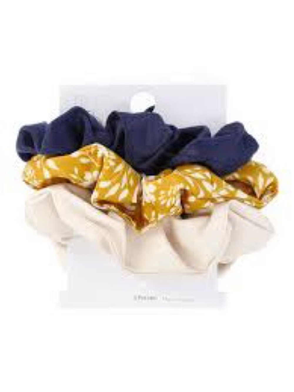 Time and Tru Women's Medium Scrunchy Hair Tie, 3-Pack, Navy New in packaging